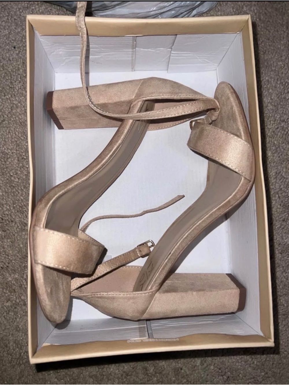 Women's Ankle Strap Block Heel Sandals - Nude